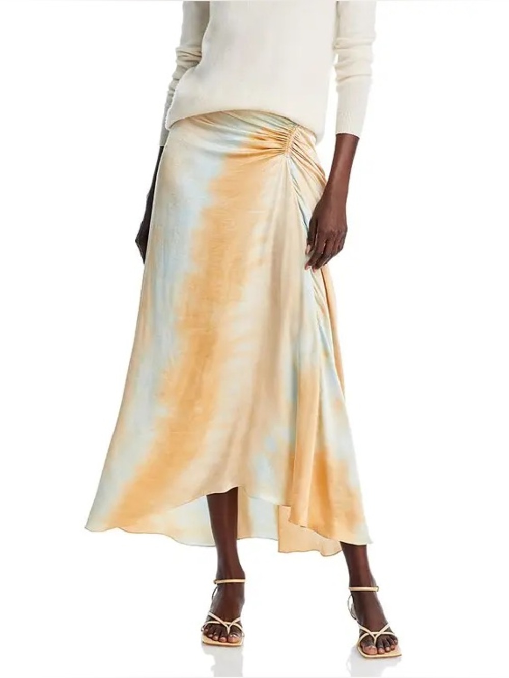 A.L.C. Grace Tie-Dye Gathered Midi Skirt Size 10 Draped Ruched Viscose